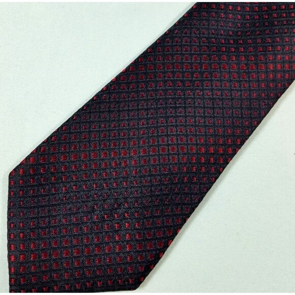 Alfani Mens Necktie Silk deep reds black tie 2.75" wide 60" long - Picture 1 of 8